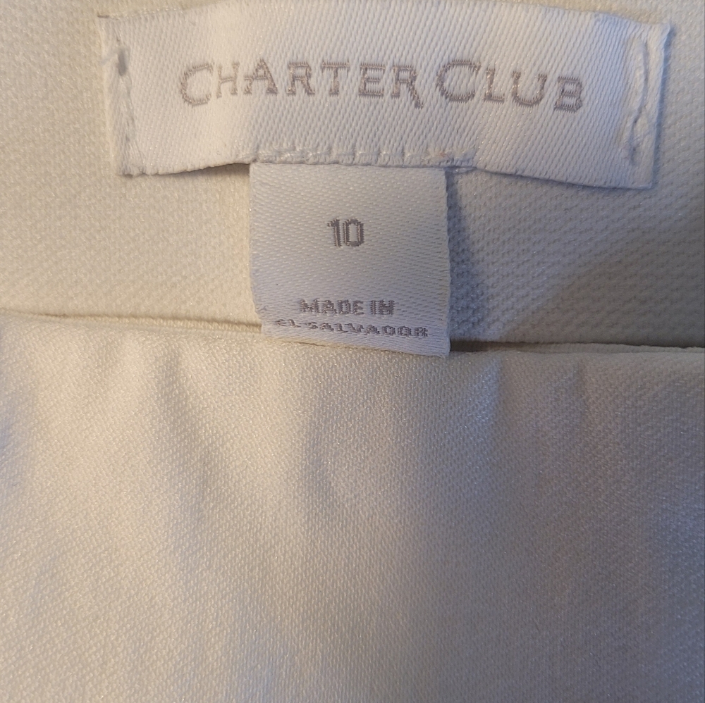 Charter Club Stretchy White Women's Capri Pants. Size 10 - Picture 4 of 6